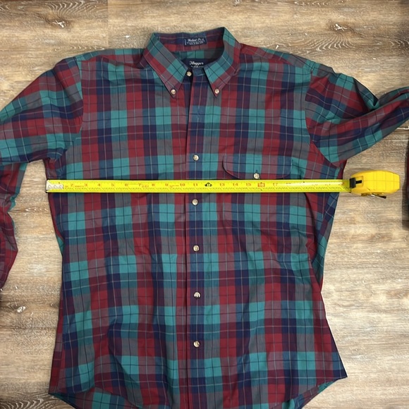 Hugger by Grant Men’s Large long sleeve button up Foxhunt Plaid - Picture 8 of 9